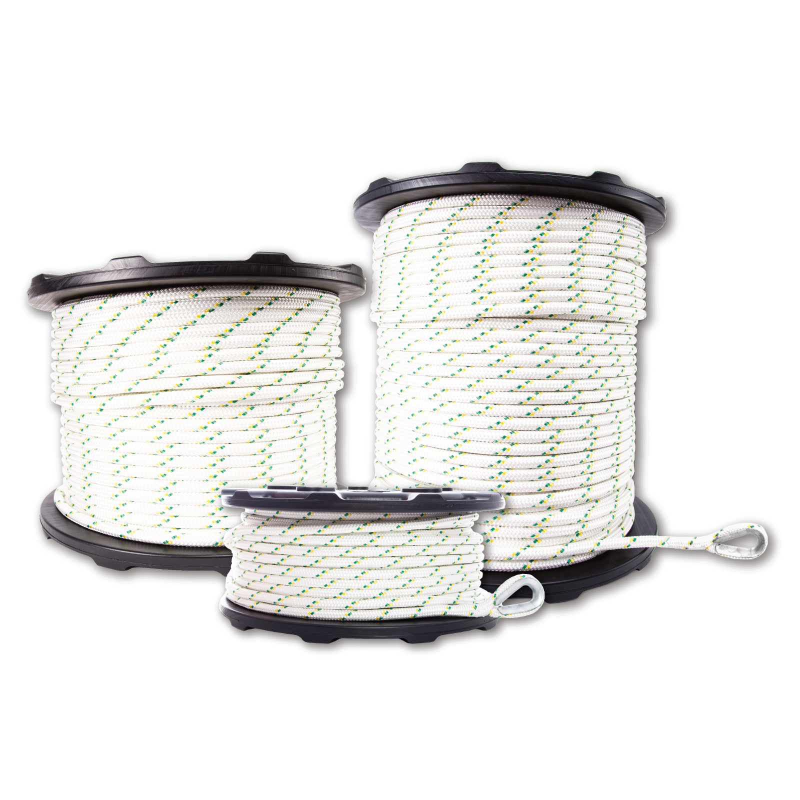 1/2'' Double Braid Polyester Ropes With Eye Splices & Thimbles